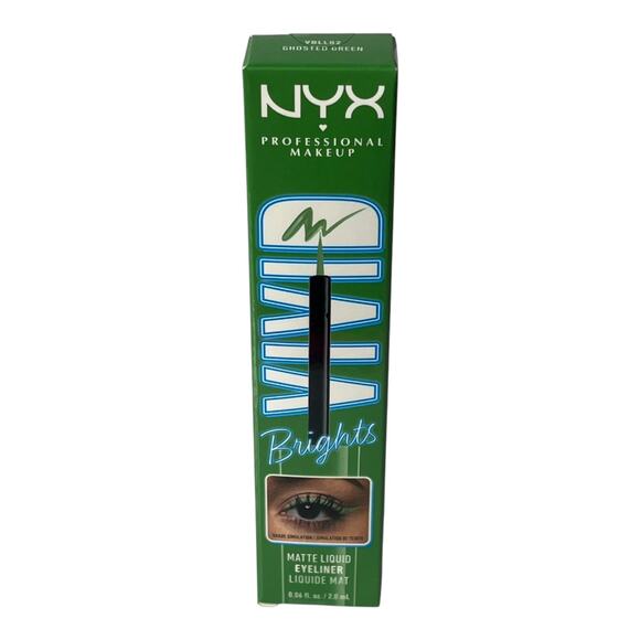 NEW NYX Vivid Brights Longwear Liquid EYE LINER Ghosted Green Prof Makeup NIP! - Picture 1 of 6